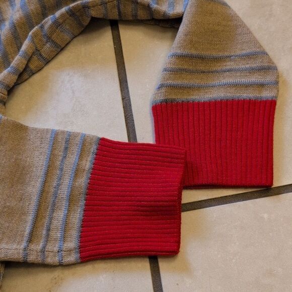 St. John hooded knit sweater cream striped cardigan buttondown size S - Picture 4 of 8